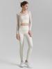 Traje de Yoga Desnudo Conjunto de Dos Piezas Primavera/Verano 2025 Nuevo Malla Ropa de Yoga Pura Pantalones de Yoga Ajustados Leica para Mujer