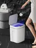 Lixeira Inteligente Touchless de 14L com Tampa, Lixeira Branca, Lixeira com Sensor a Pilha para Banheiro, Cozinha, Quarto e Escritório
