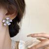 Pendientes de plata S925 con diseño de flor azul degradado y aguja para mujer, elegantes y combinables con todo tipo de estilos de verano.