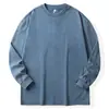 Camiseta de Manga Larga Lavada Vintage Pesada 320g Talla Grande para Hombre Xh 260, Top Retro Holgado de Moda con Copos de Nieve.
