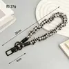 Correa de tela plisada para teléfono, pulsera de cuadros estilo coreano, llavero, accesorio de cadena para teléfono color macarrón