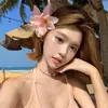 Pinza para el Cabello de Flor de Orquídea Mariposa Artificial con Atmósfera de Hada, Accesorio para el Cabello de Sesión de Fotos de Alta Gama en la Costa, Pinza de Estilo Vacacional para el Fleco