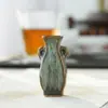Mini Vaso Pequeno de Cerâmica Cerâmica Criativo Personalizado Hidropônico Pequeno Vaso de Bancada Esmalte Bronze Estilo Chinês Ornamentos