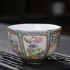 Taza de té hexagonal de crisantemo de bambú y orquídea ciruela, juego de té de kung fu de cerámica esmaltada, taza de té, taza maestra, taza de la fortuna, taza individual, regalo