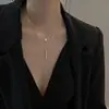 Collar Para Mujer Ins Estilo Coreano Simple Regalo de Cumpleaños para Novia Cadena de Clavícula de Alta Calidad Estudiante Femenina Estilo Frío Joyería de Moda