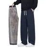 Calça Esportiva Casual Transfronteiriça Masculina Estilo Outono/Inverno 2026 Solta Reta Tendência Malha Outono/Inverno Com Pelúcia Nova Estilo Calça Longa Masculina