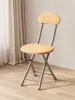 Taburete Plegable con Respaldo, Silla con Cojín Suave, Silla Sencilla para el Hogar, Silla Plegable para Dormitorio, Taburete Pequeño para Balcón, Taburete Redondo Portátil