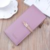 Nueva Cartera de Mujer Cartera Larga para Mujer Estilo Coreano Moda Estudiantil Cremallera Hebilla Cartera Delgada Ranura para Múltiples Tarjetas Cartera de Cuero Suave Bolso para Tarjetas