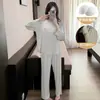 Pijama de Modal de Manga Larga para Primavera y Otoño con Almohadillas en el Pecho para Mujer, Cómodo, Sencillo, Casual, Se Puede Usar Afuera, Ropa de Casa Pequeña de Corazón de Durazno, Primavera