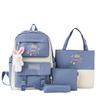 Mochila Colorida para Combinar com Roupas Estilo Desenho Animado Fofo Campus Ensino Fundamental Mochila Escolar Grande Capacidade Conjunto de Quatro Peças Mochila Leve