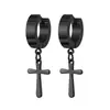 Pendientes de aro de acero de titanio con cruz de moda coreana transfronterizos pendientes de acero inoxidable pendientes de moda callejera hip-hop para hombre fabricantes en venta
