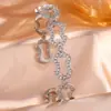 RAKOL Moda Luxo Leve Cobre Incrustado Zircônia Trevo de Quatro Folhas Aberto Ajustável Pulseira Feminina Nicho Toque de Alto Padrão Joia de Mão