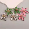 Europa y Estados Unidos nueva moda personalidad temperamento creativo transfronterizo pendientes de flor de aceite pendientes exagerados de punto de onda de aleación para mujeres