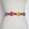Moda transfronteriza nuevo cinturón delgado decorativo para damas estilo étnico cuentas de madera cuerda de flores costura tejida cadena de cintura al por mayor
