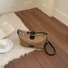 Bolsas de Palha Trançadas Modernas Transfronteiriças para Mulheres Verão 2026 Novo Estilo Moda Bolsa Quadrada Pequena de Palha de Ombro Único