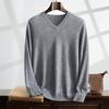 Suéter de cachemira de montaña para hombre, cuello en V, informal, de negocios, de manga larga, para otoño e invierno, nuevo top