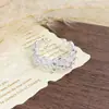 Anillo Delgado Abierto de Circonita y Diamante Pequeño de Lujo Ligero para Mujer Estilo Coreano Diseño Simple de Nicho Estilo Fresco Anillo para Dedo Índice de Mejor Amiga