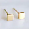 Brincos Pequenos de Aço Inoxidável St.Delan, Brincos Quadrados Modernos e Simples, Mini Brincos Personalizados Atacado Titânio Transfronteiriço