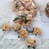 Mini Cabeza de Rosa Esquina de Terciopelo Rosa Sombrero Rosa Flor de Seda Decorativa Venta al por Mayor Flor Artificial Flor para Hacer Ramilletes Material de Flor Artificial