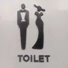 Venta caliente silueta hombres y mujeres puerta de baño logo decorativo colgante de madera impermeable tridimensional artesanía Amazon venta al por mayor transfronteriza