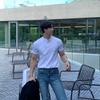 Camiseta masculina estilo americano retrô de manga curta e pesada, camisa polo masculina madura e firme, punho apertado, fitness, camiseta durão Henry