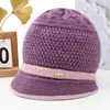Chapéu de mãe para mulheres de meia-idade e idosas outono e inverno quente com forro de veludo chapéu de lã tricotado espesso proteção contra o frio chapéu de pescador para vovó senhora idosa