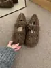 Zapatos mullidos forrados de polar First Encounter para mujer, Botas de nieve suaves para exteriores de invierno, Zapatos de algodón cálidos de felpa para el viento nocturno