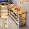 Prateleira de Armazenamento para Armário de Cozinha, Armário de Armazenamento Multicamadas de Chão, Micro-ondas Multifuncional, Armário para Corte de Vegetais, Aparador, Armário de Armazenamento
