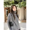 LEETWIN Chaleco de Punto Suave Idioma 100% Lana Merino Cuello Alto Chaleco para Superponer Mujer Suéter de Punto Cepillado