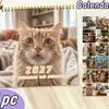 Bestseller transfronteiriço 2027 calendário de parede de gato, planejador mensal de parede de gato de estilo de vida engraçado, calendário marcável