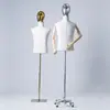 Maniquí de Cabeza Electrochapada de Medio Cuerpo para Tienda de Ropa Soporte de Exhibición Estilo Coreano Maniquí para Escaparate Maniquí de Tienda de Ropa para Hombre
