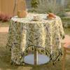 Toalha de Mesa Jacquard Rima Imanaki Flor e Pássaro Verde Tapete para Acampamento ao Ar Livre Piquenique Franja Capa para Mesa de Centro Toalha Decoração de Mesa de Cabeceira