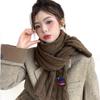 Bufanda para Mujer 2024 Nueva Otoño e Invierno Estilo Coreano Retro Trenzado de Alta Gama Dopamina Cálida a Prueba de Frío Bufanda Bordada