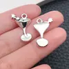 Accesorios de Aleación DIY Colgante Serie Copa de Vino Tinto Pendientes Pulsera Collar Llavero Colgante de Joyería de Plata Antigua Transfronterizo