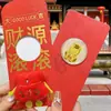 Año del Caballo Pegatina Dorada para Teléfono Creativa Cultural Sobre Rojo Oro Puro 999 Pegatina para Teléfono Hazte Rico al Instante Sobre Rojo de Año Nuevo Pequeño Regalo