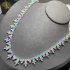 Collar de Ópalo Natural Puro, Piedra Principal Limpia de Cristal y Llena de Color Fuego 4*5mm Plata S925 Incrustación de Precisión