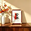 Marco de fotos de esquina de imitación de cobre personalizado de 6 pulgadas para caligrafía y pintura, marco para colgar en la pared de 8 pulgadas, marco de fotos hueco de papel rociado con oro tamaño A4, marco vacío, venta al por mayor