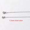 1/ 1.5/2mm doble cabeza cierre de langosta cadena cuadrada cadena de acero inoxidable collar cadena para gafas cadena para mascarilla venta al por mayor