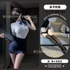 Gato Nocturno Azafata Sexy Lencería Uniforme de Secretaria Falda Bodycon Seductora Conjunto Juego de Roles Sin Quitarse Atuendo Profesional