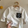 Camisa de Manga Comprida Infantil Ningli, Outono 2025, Meninos e Meninas, Estilo Japonês Moderno com Estampa Integral, Padrão Floral Vintage, Camiseta Estilosa com Bolso para Crianças Pequenas