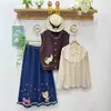 Camisa Base Bordada Patchwork de Renda Fresca de Algodão Solta Estilo Mori Girl Japonês Outono/Inverno 2025 para Mulheres