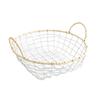 Cesta de Armazenamento Tecida de Arame de Ferro Cesta de Armazenamento para Lanches e Diversos Cesta de Armazenamento para Frutas e Pão Cesta de Mão Feita à Mão