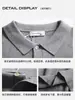 Camisa Polo de Punto con Cuello de Solapa Estilo Lujo Ligero Old Money para Hombre 2026 Otoño/Invierno Nuevo Suéter de Manga Larga con Textura de Canalé Vertical para Hombre