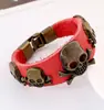 Pulsera de Cuero con Hebilla Estilo Nuevo Europeo y Americano, Joyería de Pulsera de Piel de Vaca Estilo Vintage con Decoración Creativa de Calavera de Aleación