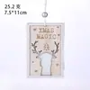 Novo pingente de placa de madeira com estampa quadrada de pelúcia vazada, ornamento de pendurar para decoração de árvore de Natal, arranjo de cena de rena