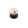 Manija de Cerámica de un Solo Agujero Patrón de Rosa Crackle Dorado y Blanco Estilo Europeo Blanco y Negro Estilo Chino Retro Manija de Tirador para Cajón y Puerta de Gabinete