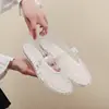 Zapatos de Cristal Coreanos para Mujer, Sandalias de Encaje Estilo Francés, Zapatos Planos Huecos de Corte Cuadrado, Zapatos sin Cordones Planos Transpirables