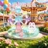Pegatinas Divertidas Apilables con Relieve 3D Decoración Linda para Niños Ballena Rosa Hamburguesa Gato Adornos Pequeños Hechos a Mano DIY