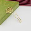 Liga flor de lótus pequeno U-grampo de cabelo DIY antigo Ming chinês roupas grampo de cabelo embelezamento eletroforese chapeamento Lotus borla acessórios para cocar