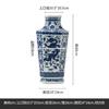 Pintura sobre Seda Jingdezhen Jade Antiguo Cong Porcelana Azul y Blanco Jarrón Porcelana Cuadrado Exterior Cuadrado Interior Redondo Flor China Jarrón Antiguo